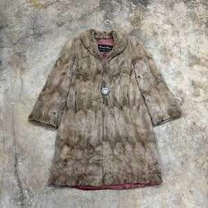 Beautiful Vintage Rabbit Fur Coat With Button Clasp Annis Furs